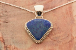 Artie Yellowhorse Genuine Denim Lapis Sterling Silver Navajo Pendant